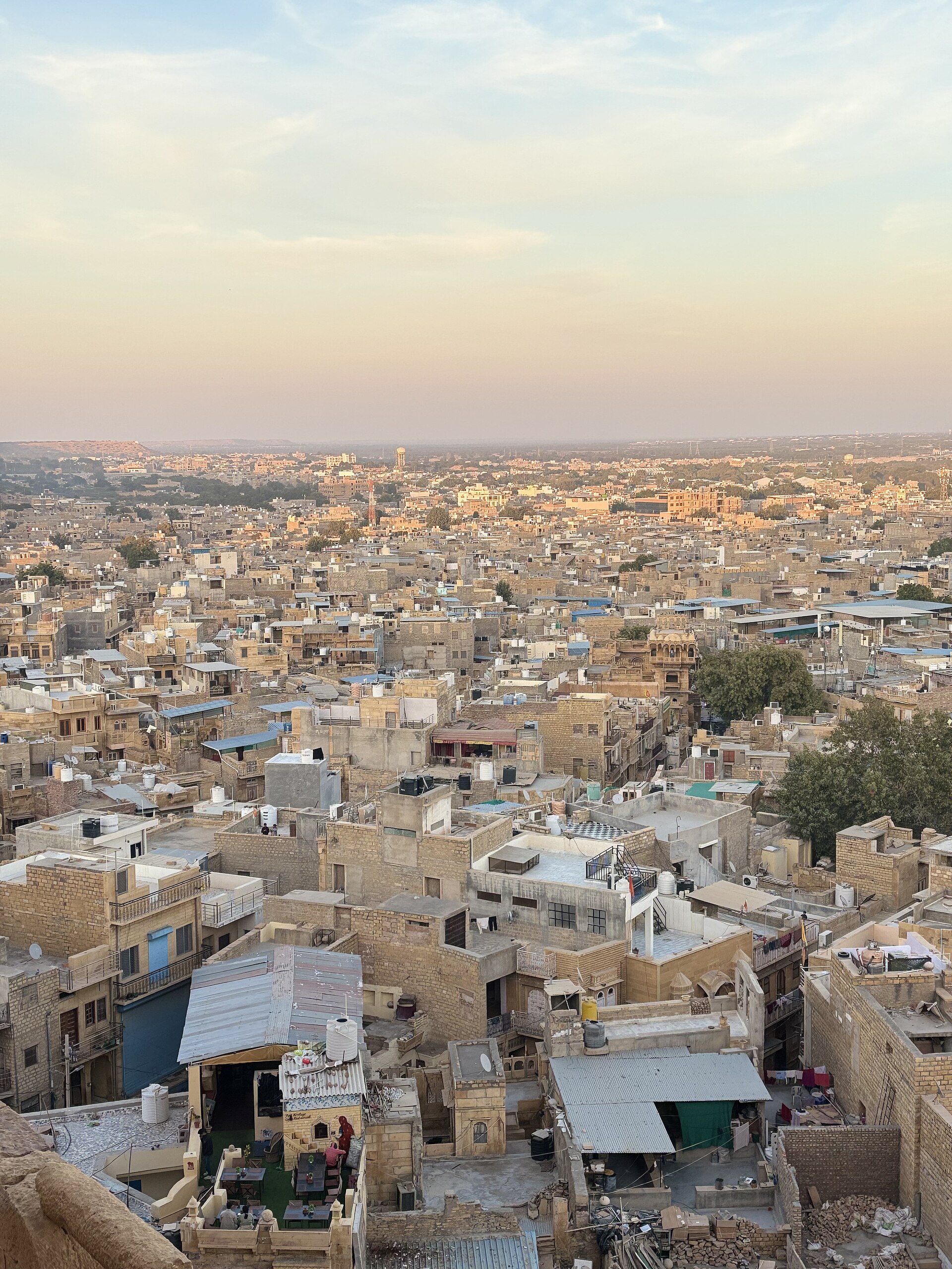 Golden sandstone cityscape of Jaisalmer